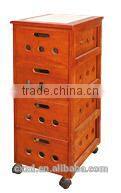 Orange vegetable storage cabinet