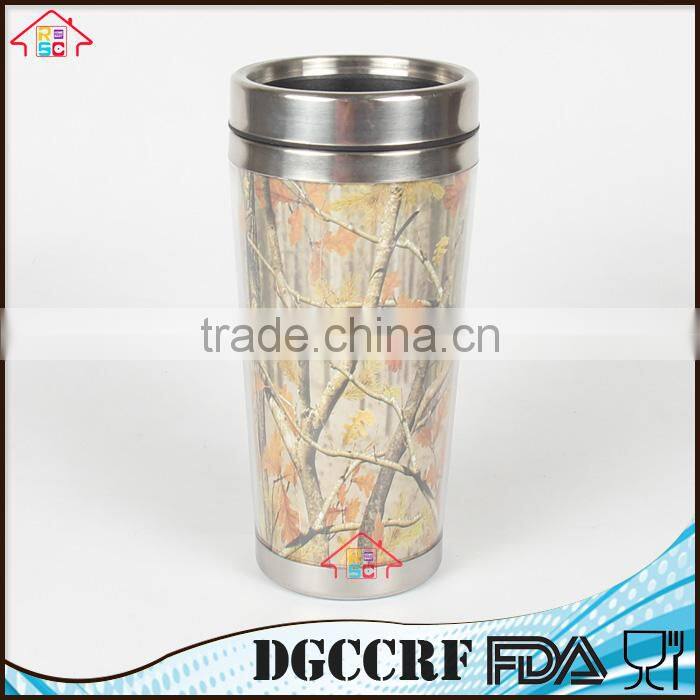 NBRSC Wholesale Promotional 16oz paper insert stainless steel tumbler,16oz plastic Tumbler with Stainless Steel Liner mug