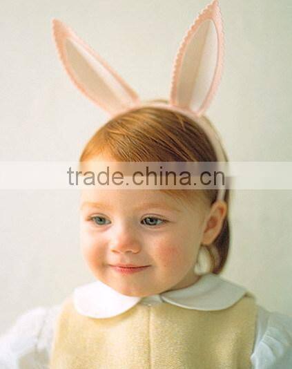 2017 New fashion hotsale wholesale China handmade fabric pink craft Easter party decoration felt baby hair accessories headbands