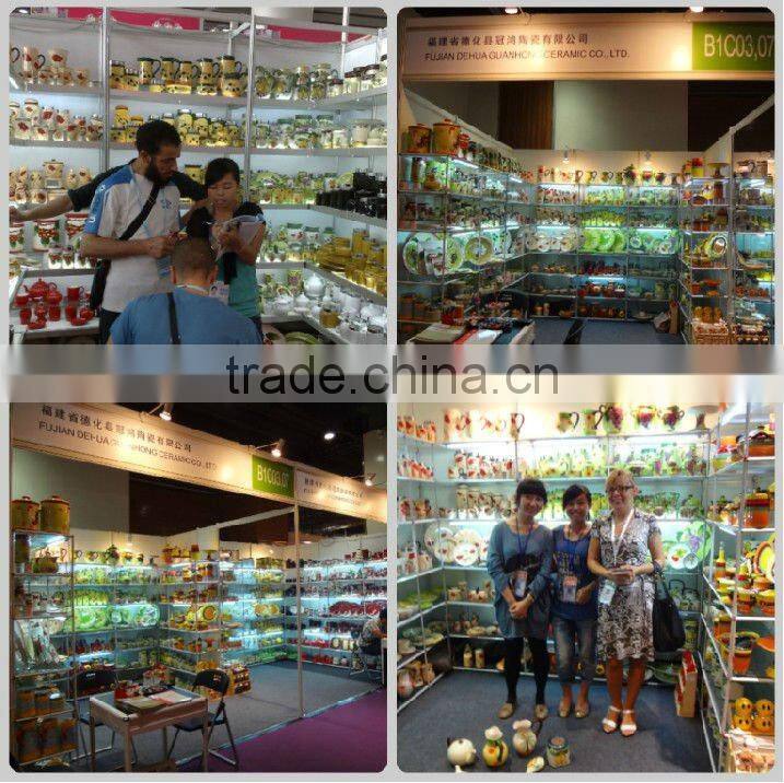 Colorful round ceramic cake stand