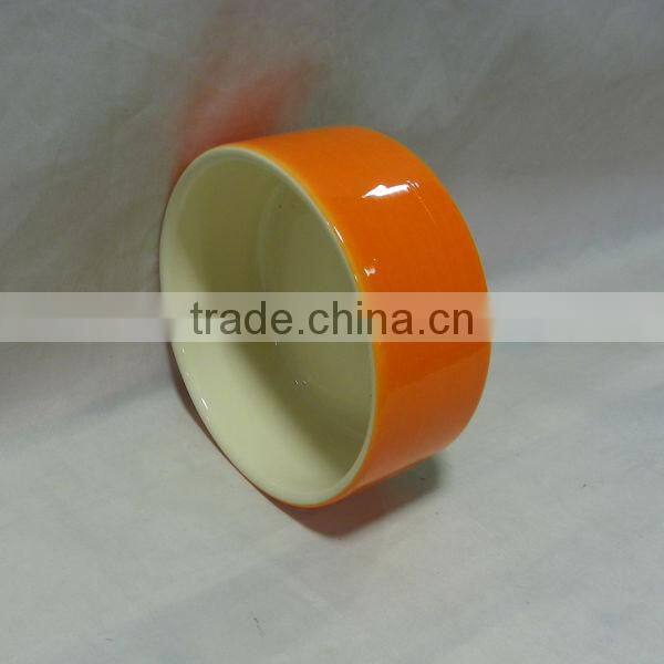 Ceramic Dog Bowl With Orange Color