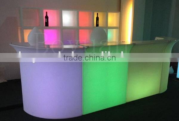 modern 16 colors changing party used nightclub furniture bar counter design with a ice bucket