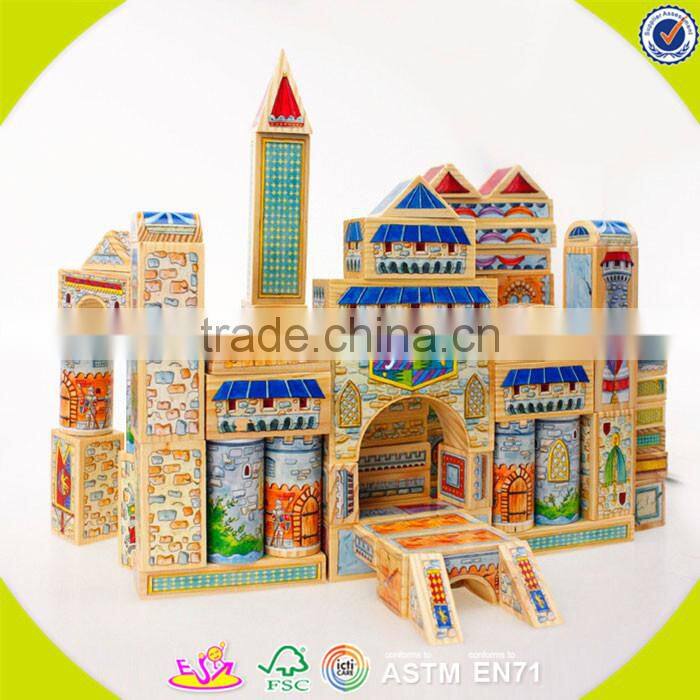 Wholesale hot wooden stacking puzzle blocks toy colorful wooden stacking puzzle blocks toy W13A017