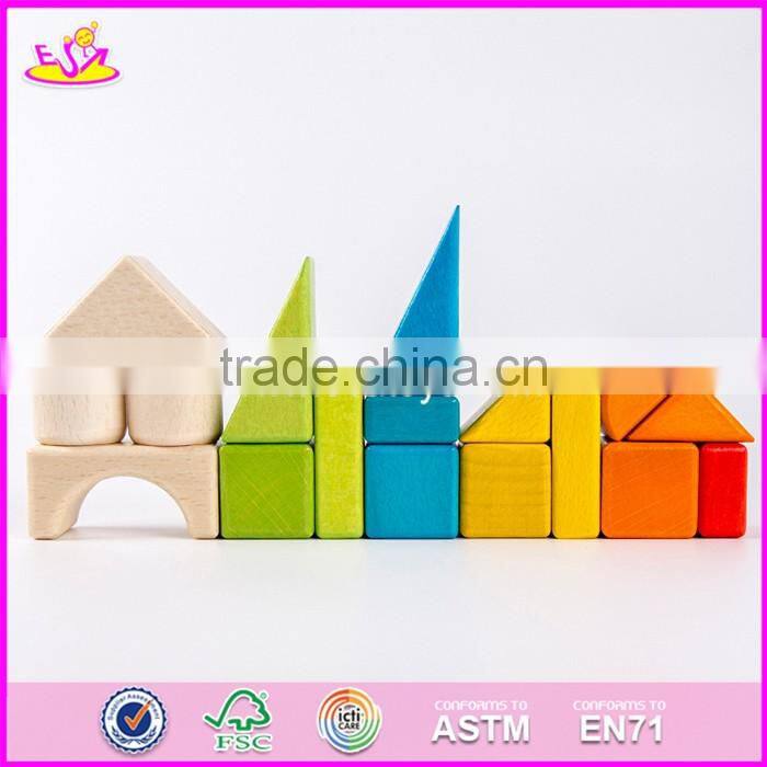 2017 New design best preschool construct wooden blocks toys for kids W13C034