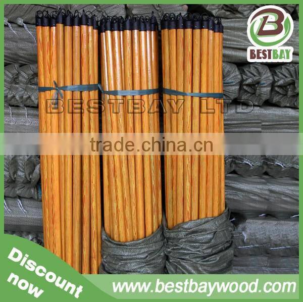PVC coated wood broom handle/Factory cheap price broom handle wood pvc coated mop handle