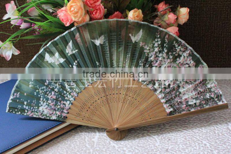 Chinese style silk hand folding fan