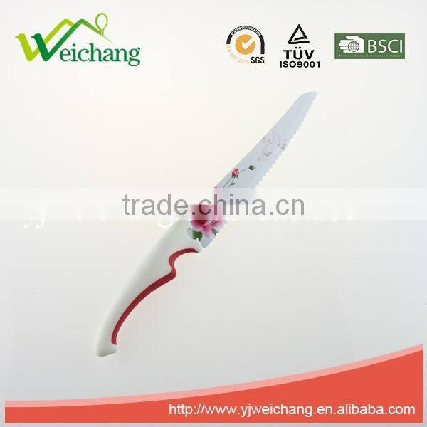 WCE569 5 pcs set Kitchen Knives artwork painting blade PP with TPR handle , hot sale, Wholesale