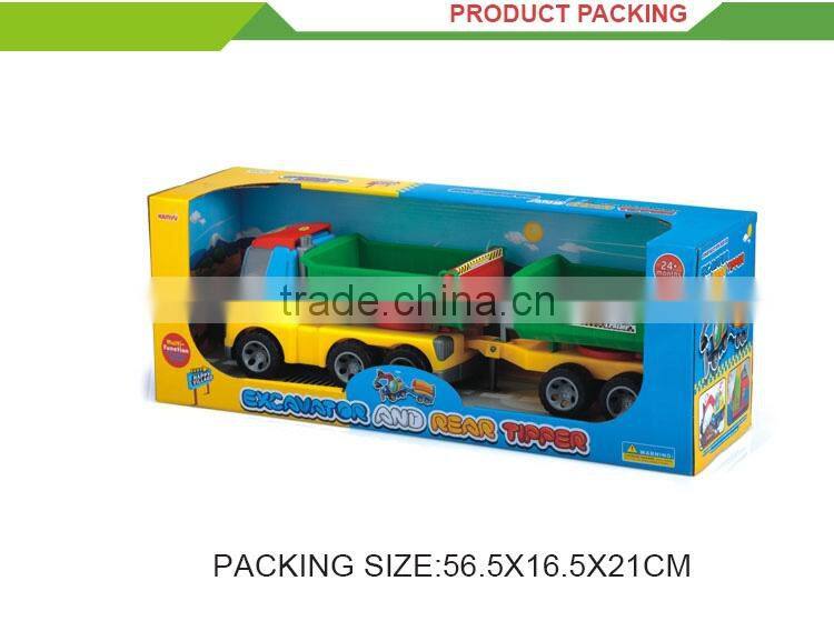New design plastic cartoon friction toy tool truck toy