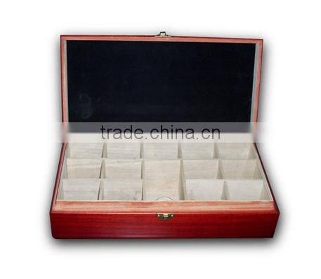 paulownia wood tea box with 12 compartments