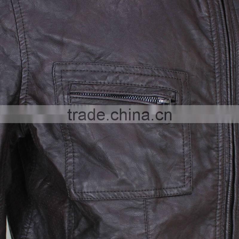 2014 New Fashion Mens Leather Motorcycle Jacket