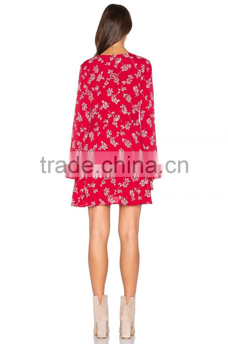 Boho Sexy Printed Rayon Front Tie Closure One Piece Party Mini Girls Dress Name With Pictures Designer Women Apparel HSD5850