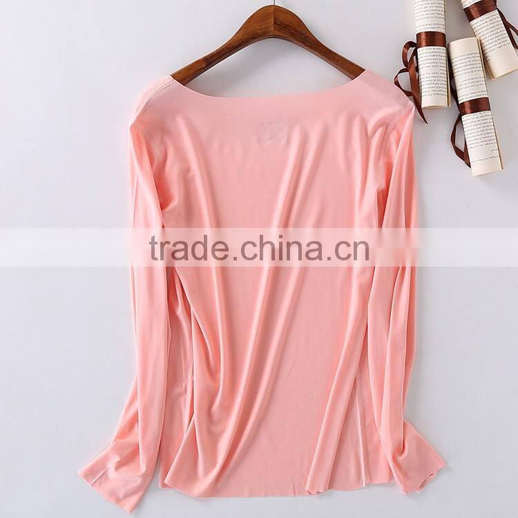 Fashion custom plain long sleeve women bulk wholesale t shirts