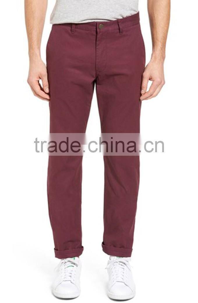 casual brand name of men latest design cotton fitness slimming washed chinos work man pants fabric trousers