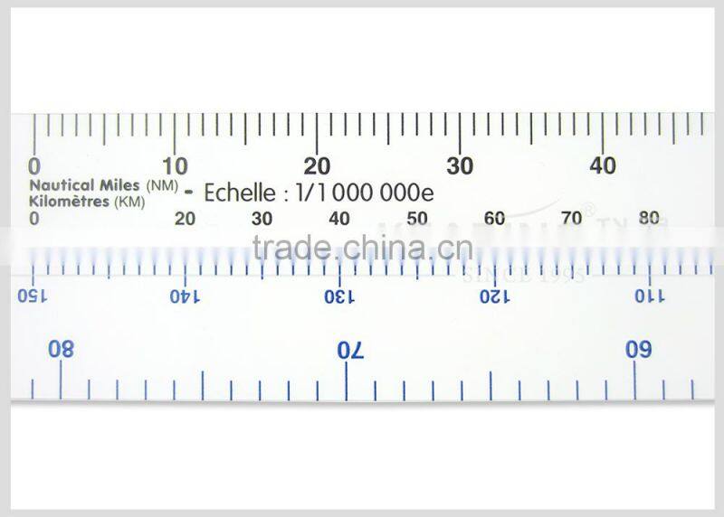 Kearing 34*320*1mm Plastic flight trainning scale rulers in for Pilot Students #KNM-4