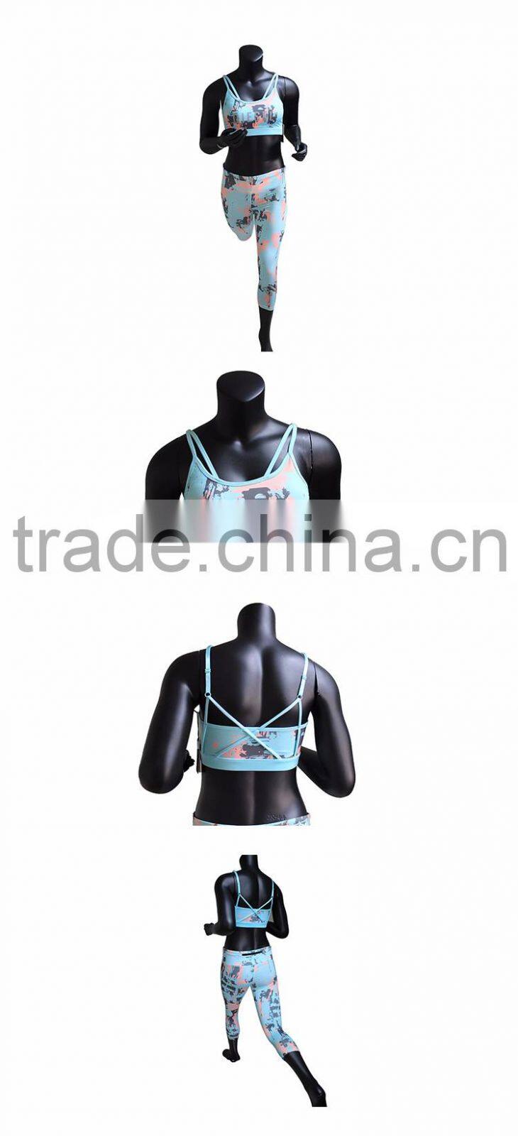 New Products 2017 Adjustable Padded Printing Gym Sportswear Sports Bra Custom Band