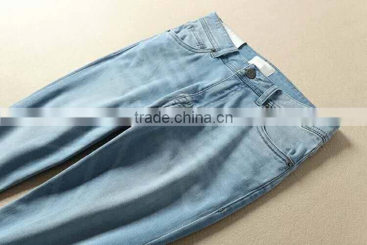GZY 98%cotton+2%spandex factory in guangzhou fashion ladies jeans top design