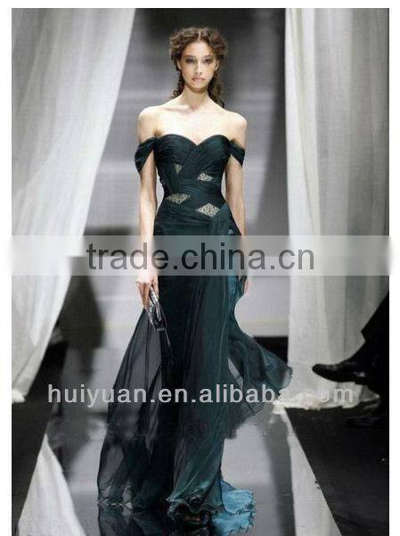 newest chiffon deep V neck western bridesmaid dress