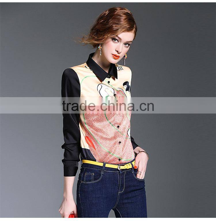 Maxnegio lady print new blouse fashion cutting blouse back neck designs