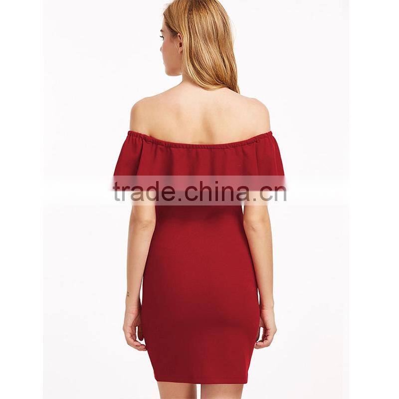 Maxnegio hot sale embroidery flower off shoulder stylish casual dresses