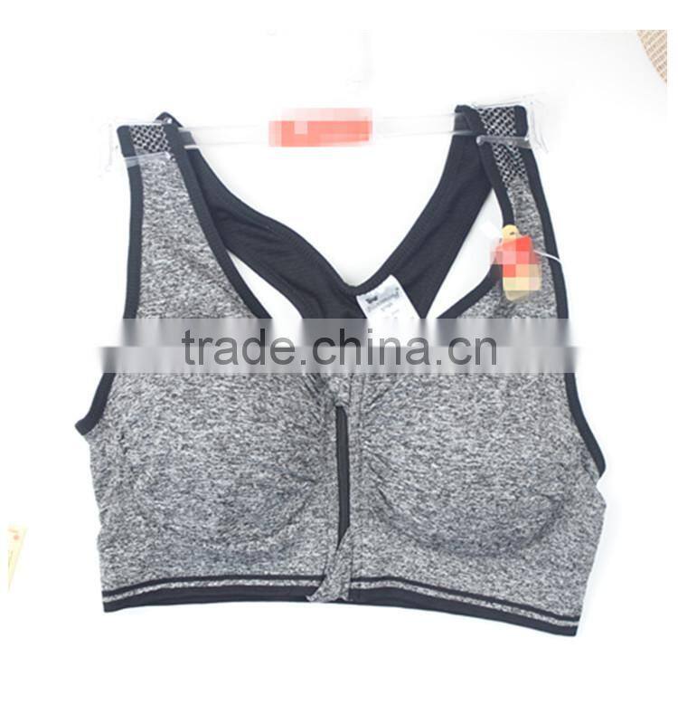 Hot sex women sport bra seamless yoga wear running wear with zipper