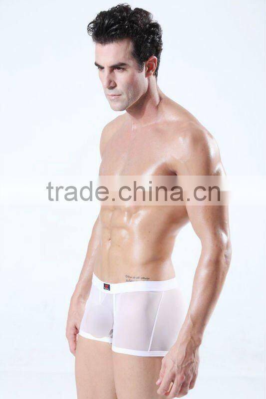 Wholesale men's sexy picture sheer mens underwear boxers nylon boxer shorts for men colorful panties