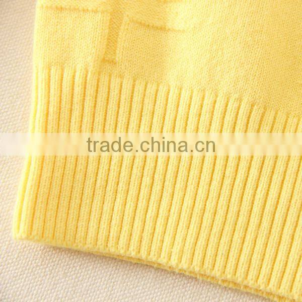 Autumn Winter Plain Hot Sales Clothes Children Cardigan Girls Pullovers Pure Yellow Sweaters For Winter