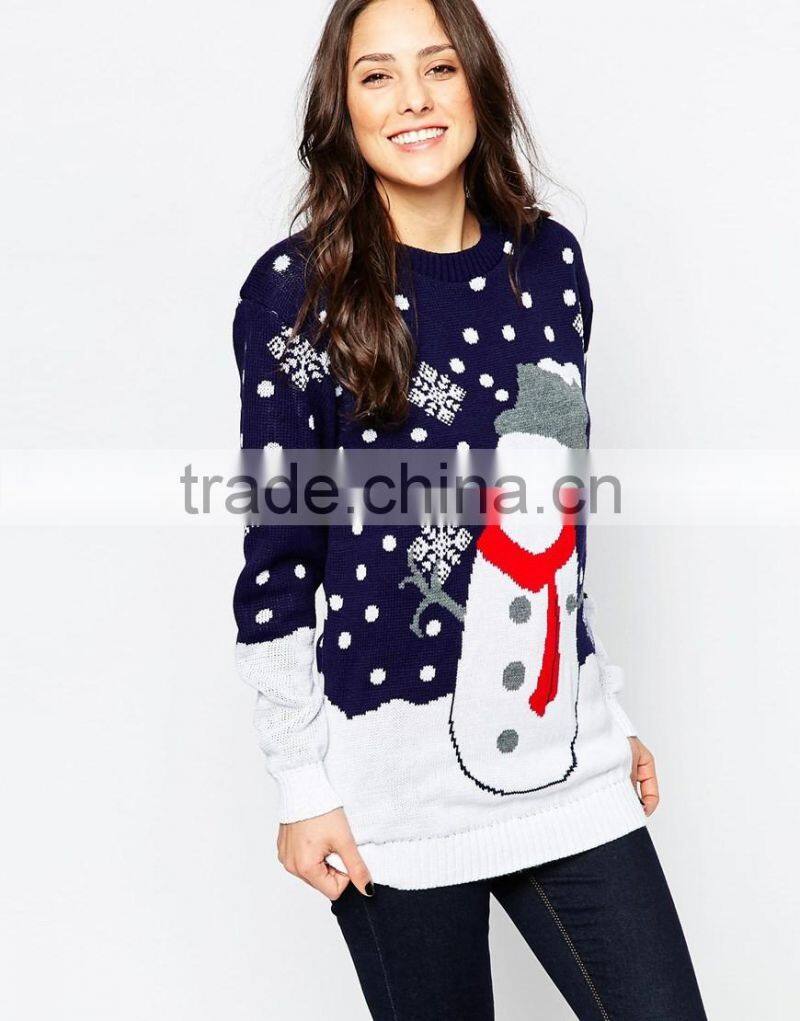 new Christmas women sweater wih round neck and long sleeve