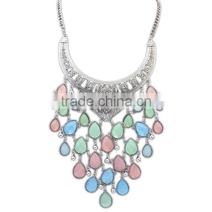F20018N 2016 Hot sale necklace for women stone necklace fashion jewelry