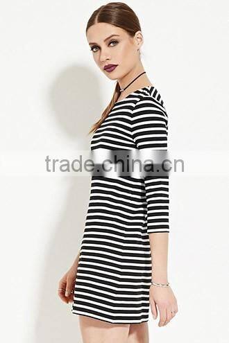 Classic stripes straight 7 minutes of sleeve dress