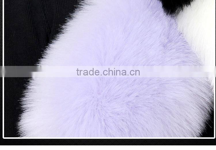 Colored Long Large Faux Fur Scarf Imitated Fox Fur Cape Winter Warm Fur Scarf