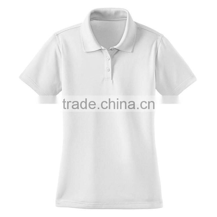 Wholesale Blue Color Women New Design 100% Polyester Plain Dry Fit Polo Shirt