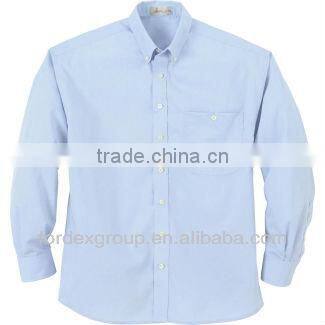 Men's Wrinkle Resistant Poplin Button Down Long Sleeve Shirt