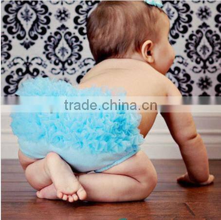 Cheap Knit Cotton Baby chiffon Ruffled Diaper Cover/PettiBloomers Kids Girls Underwear Cotton Fluffy Ruffle Cover Bloomer