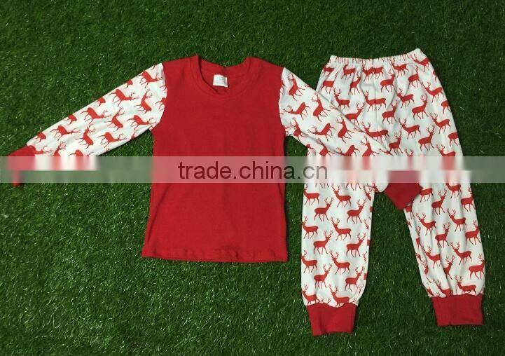 Wholesale christmas pajamas clothing children cotton outfit baby clothes christmas pajamas clothes