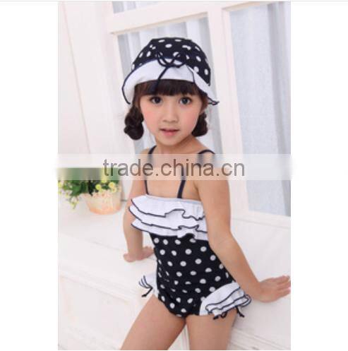 Boutique New Style High quality Beautiful polka dots Baby Bathing Suit Swimwear kids fashion bikini 3 pieces sets