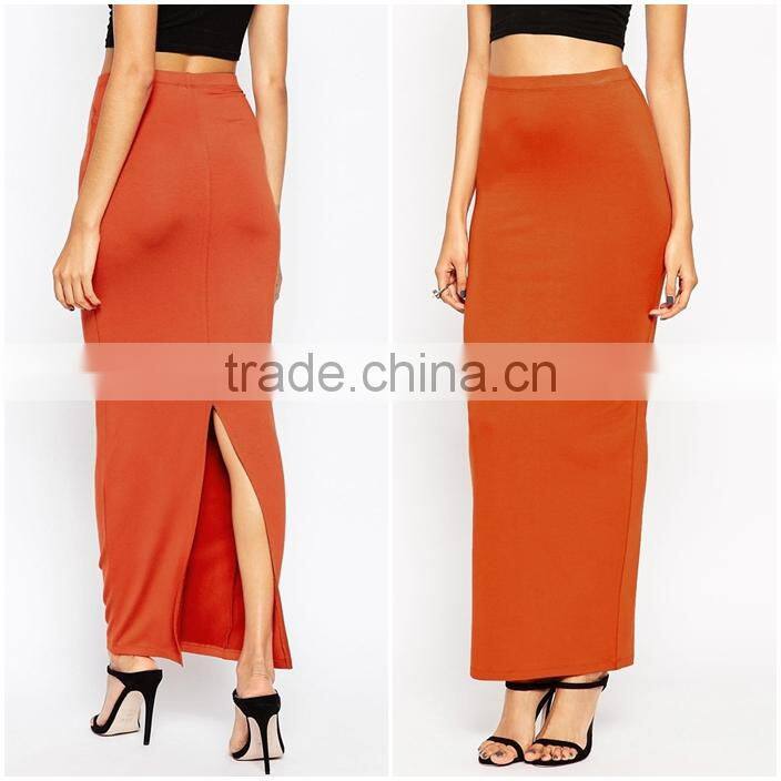 2016 Hot selling skirt manufacturer sexy split long skirt for women maxi skirt