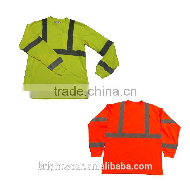 ANSI Chinese local reflective tape men high quality protective t-shirt