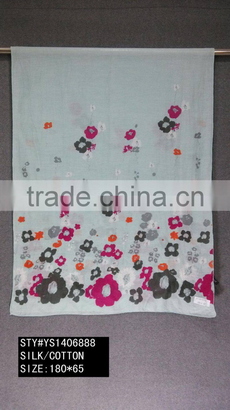 WHOLESALE LADY FASHION SILK COTTON SCARF