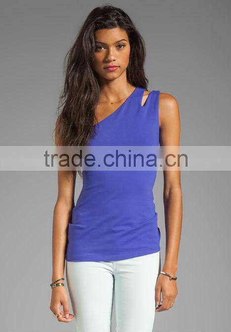 one shoulder tank top