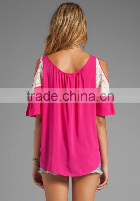 Cold Shoulder Crochet Top