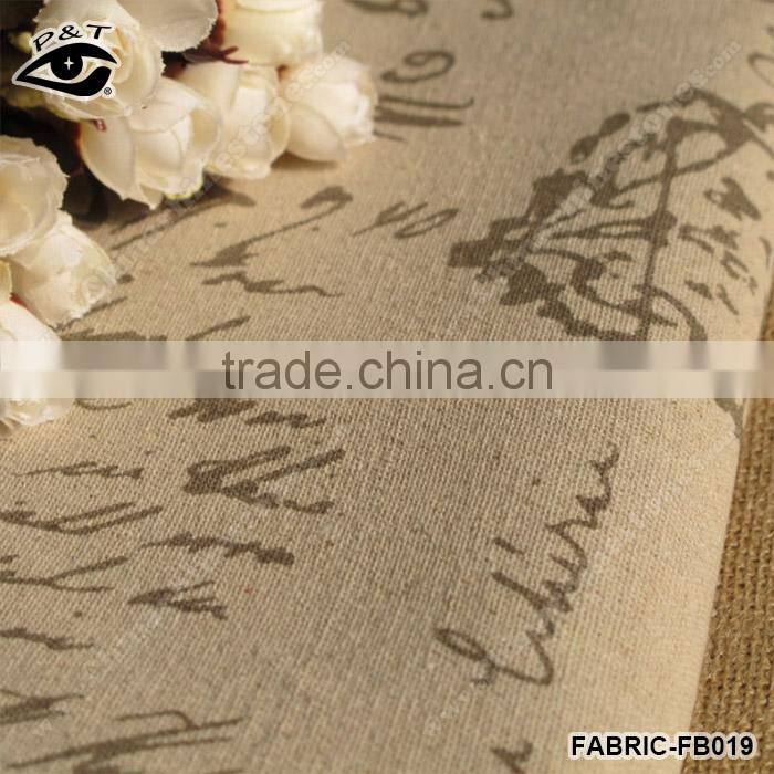 Vintage Wide Letter Printed Canvas Fabric Linen&Cotton Zakka Fabric Cotton Textile 150cm 5m/pack