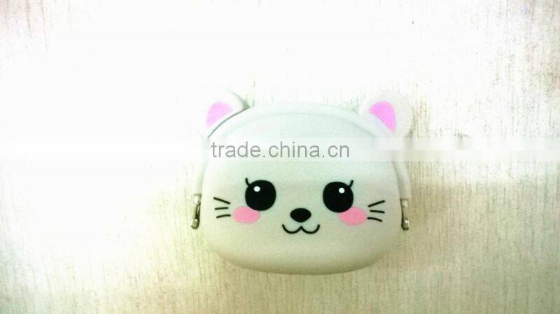 Custom factory wholesale Logo printting silicone coin purse key wallet