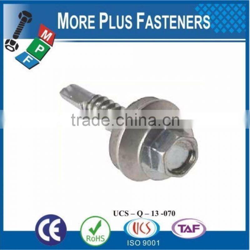 Made in Taiwan Carbon Steel Drilling Tek Screw Phillips Washer Head Tek Roofing Screw