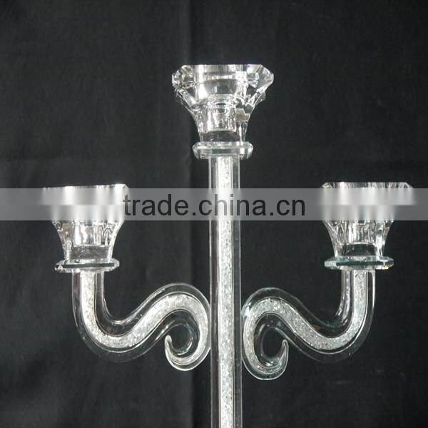 Wholesale Clear Crystal Long Stem Candle Holder For Wedding Table Decoration