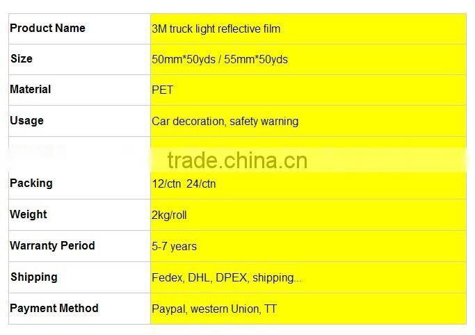 Easy Removable white red reflective tape car/vehicle safety warning sticker