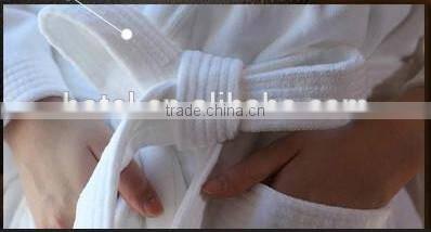 100% cottton white stripe bathrobe