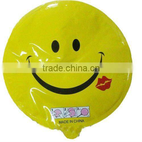 Smile shape self inflatable foil balloon