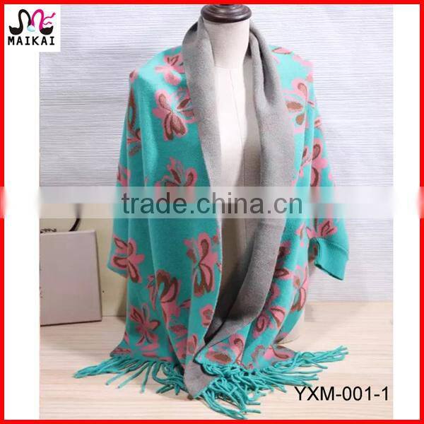 Elegant women's winter fashion jacquard scarf shawl