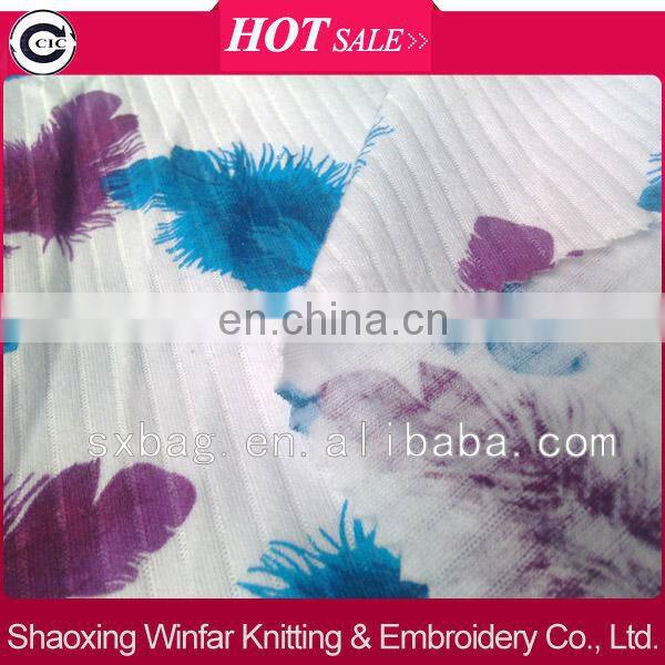 drop needle interlock printed 65 polyester 35 cotton fabric for garment