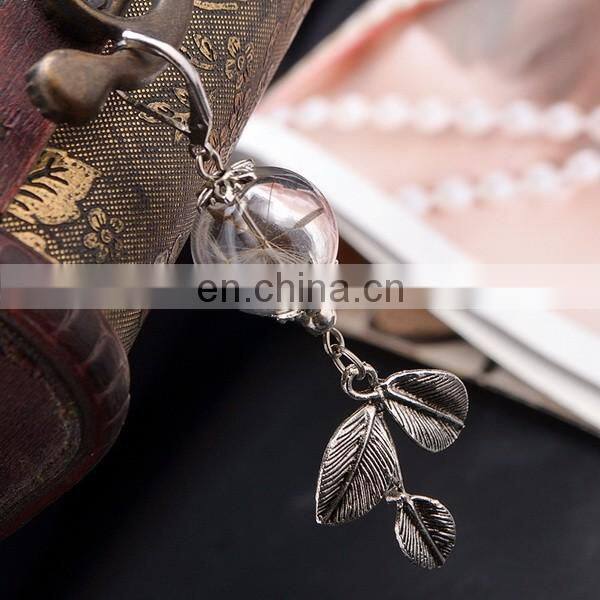 Hot sell Vintage gold glass ball dandelion seeds pendant light bulb personality earrings designs
